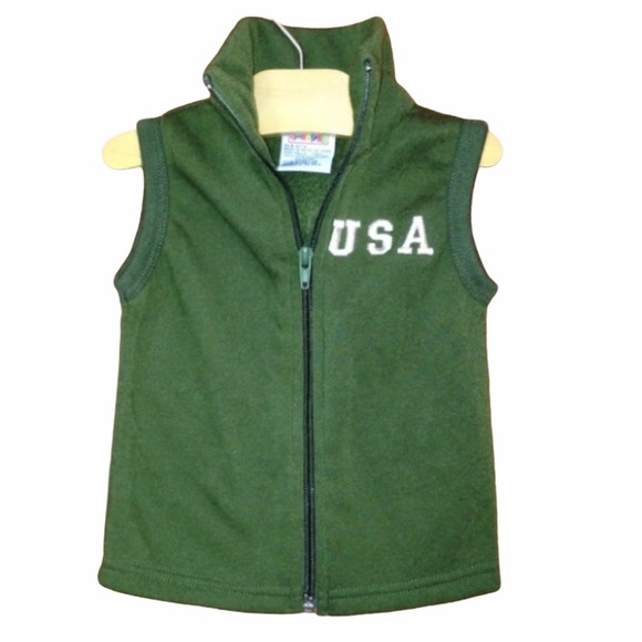 Double Trouble Hunter Green USA Vest 12 Months NEW - Picture 1 of 4
